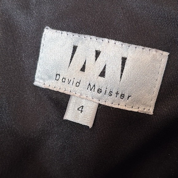 David Meister Black A-Line Shift Dress w/ Red Accent Stitching Boat Neck Office - Picture 13 of 16